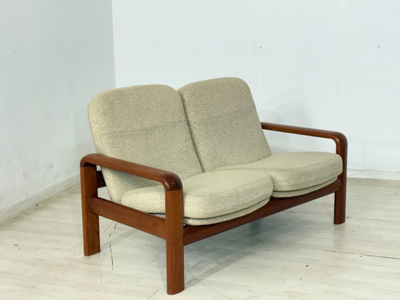 Image 1 of Divano Dyrlund in teak stile metà secolo | Divano a 2 posti in legno massello | Classico del design