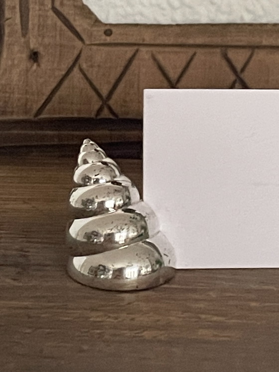Image 1 of Set of 12 vintage shell-shaped place card holders