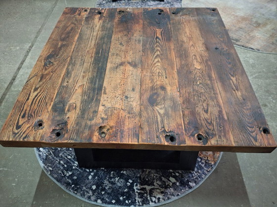 Image 1 of New robust coffee table made of rustic barnwood 95x95cm