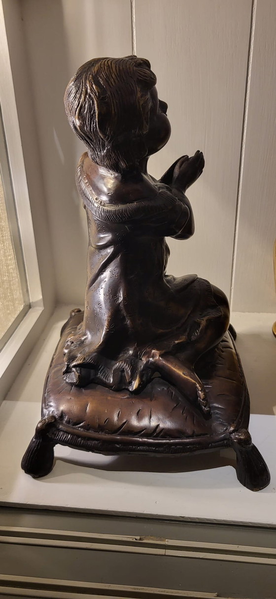 Bronze Praying Girl Morning Prayer M. Moreau Sculpture – Mathurin Moreau (photo 7 of 11)