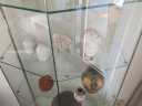 Vitrine en verre avec éclairage. Entièrement en verre.