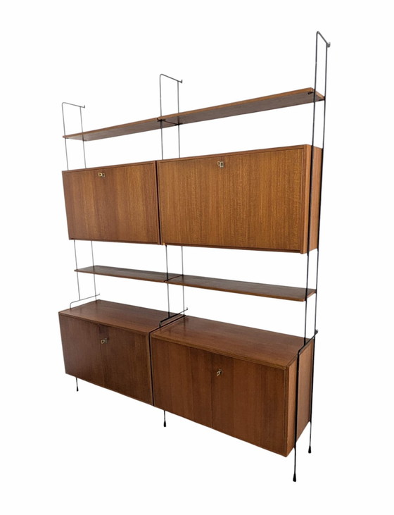 Image 1 of Vintage, teakhouten modulair wandsysteem Hilker Omnia