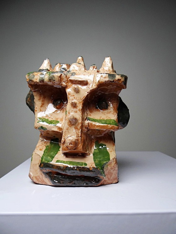 Image 1 of Modern anthropomorphic sculpture in glazed terracotta, vintage 1970s-2000s