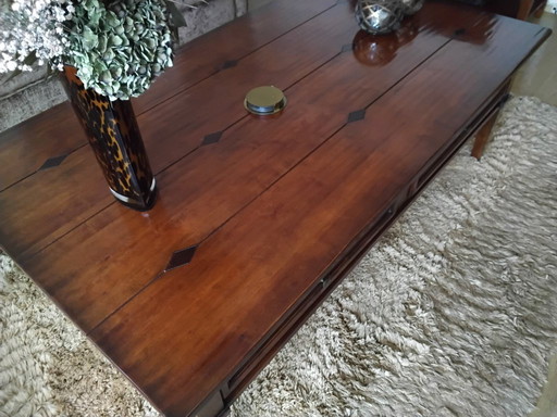 Coffee table with 4 drawers and pullouts Solid cherry wood