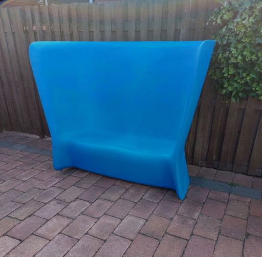 Myyour tuinbank kunstof blauw.