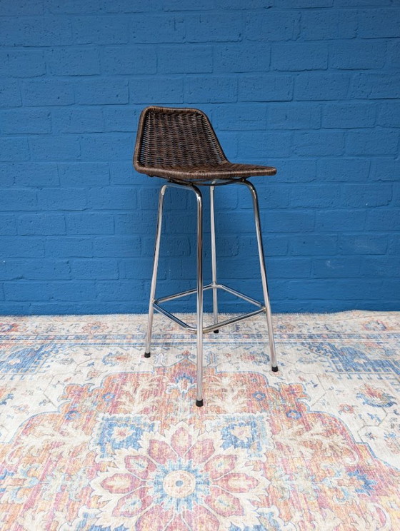 6x Vintage Barkrukken, Rohé Noordwolde, Jaren 60 – Rattan (photo 12 of 19)