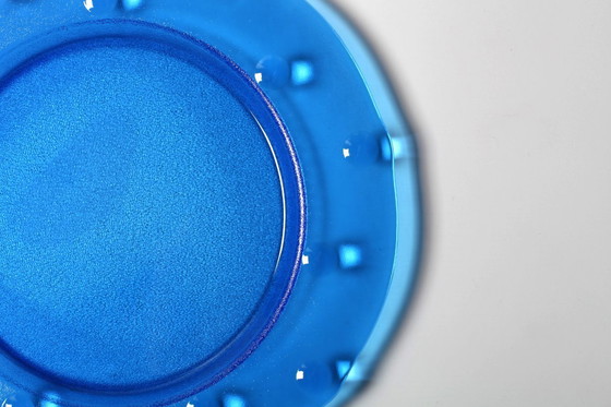 Image 1 of Vintage Cobalt Blue Glass Platter: Mid-Century Centerpiece, Borgonovo Italy