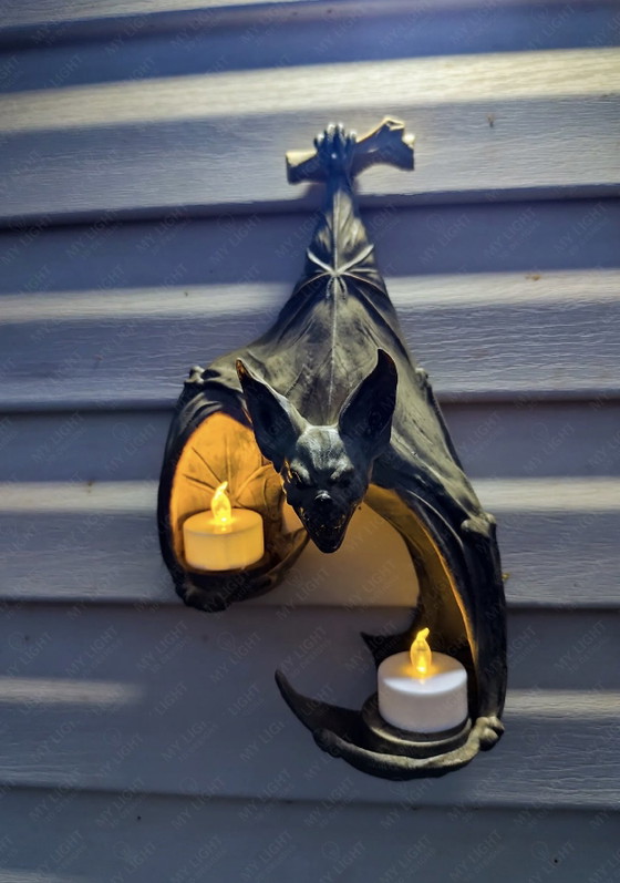 Pipistrello di Halloween – decorazione 3D fatta a mano con lumini LED – Printbydomi, Oggetti decorativi (photo 5 of 7)