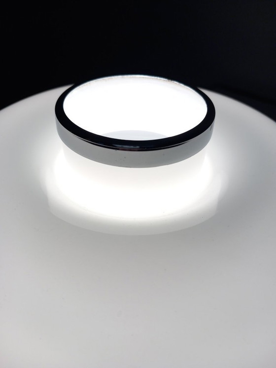 Image 1 of Lampada da tavolo vintage • Acciaio e vetro • Murano • Era spaziale • 1970