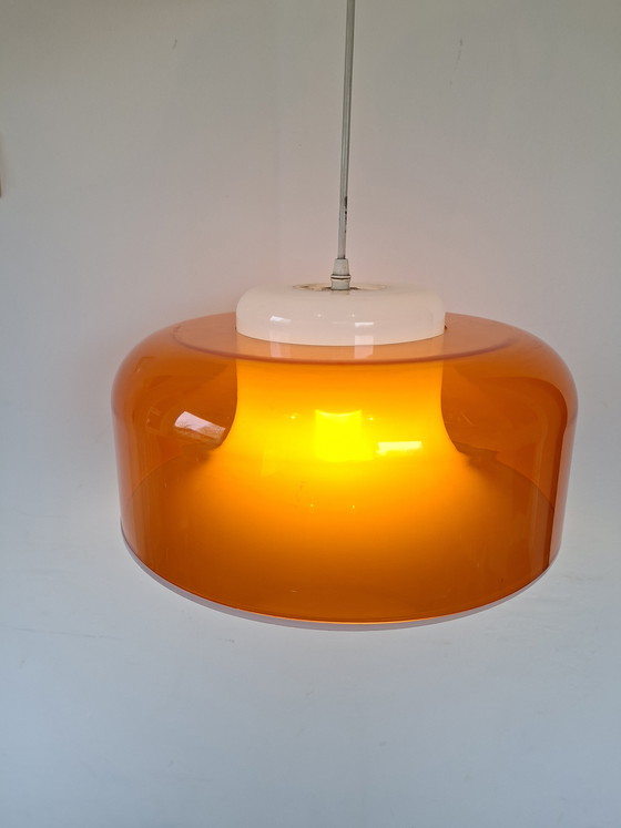 Image 1 of Massive Orange vintage space age pendant lamp