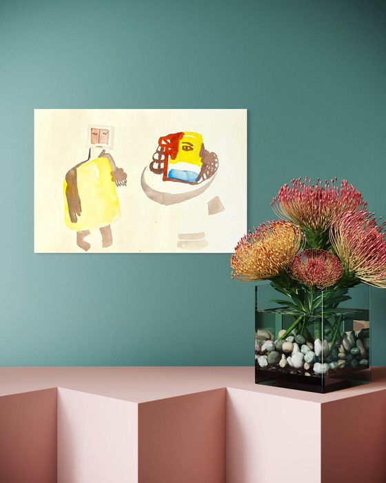 Image 1 of Marcus de Vestele abstracte compositie met figuren circa 1975