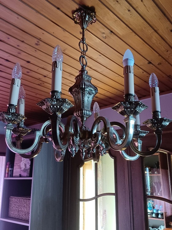 French Baroque Chandelier 8 Arms | Solid Bronze Heavy Mazarin Luster (photo 5 of 12)