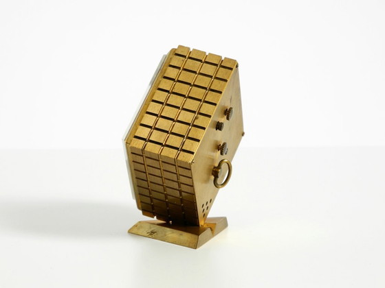 Image 1 of Rare, very beautiful small 1960s mechanical brass alarm clock table clock from Europa