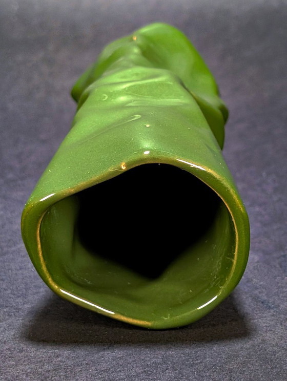 Belgische D&M Designvase – Grüne Keramik – 90er Jahre – Vasen, Ceramic (photo 3 of 8)
