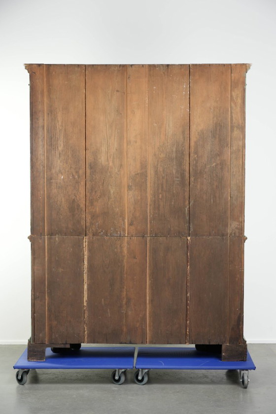 Image 1 of Antieke Hollandse servies/ keuken/ buffetkast uit begin 19e eeuw van grenenhout