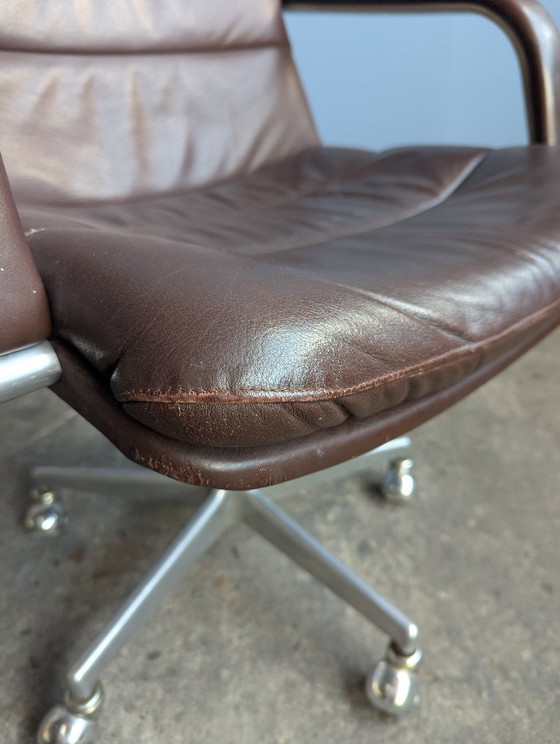 Midcentury Artifort 'Channel' Office chair -Geoffrey Harcourt – Leather, Metal (photo 10 of 12)