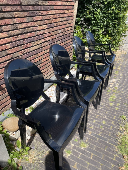 4 x black kartell chair (ghost chair black)