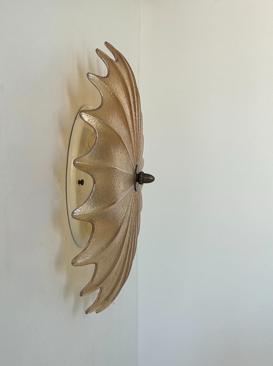 Image 1 of Vintage XL wandlamp, Murano en messing, Italië 1970