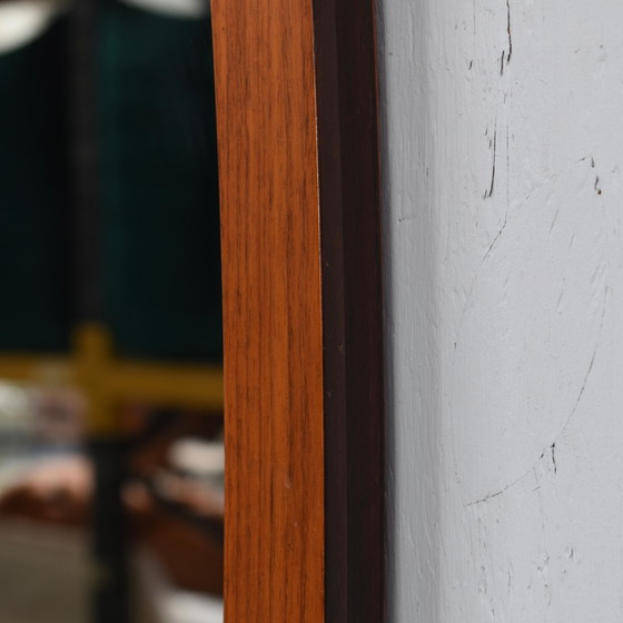 Italian Teak Wall Mirror, Mid-Century Modern Design, 1950s, Italy, Wood, Brown, Mid Century Modern (photo 7 of 7)