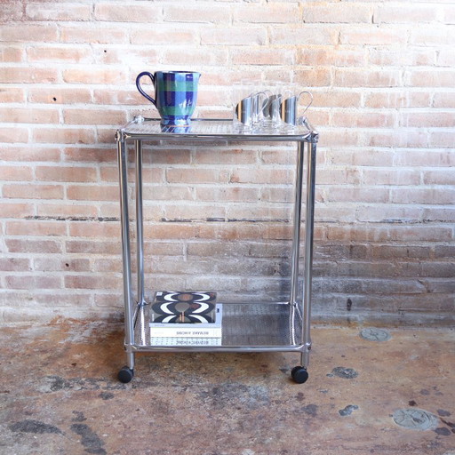 Vintage theewagen trolley Chroom koffiecorner