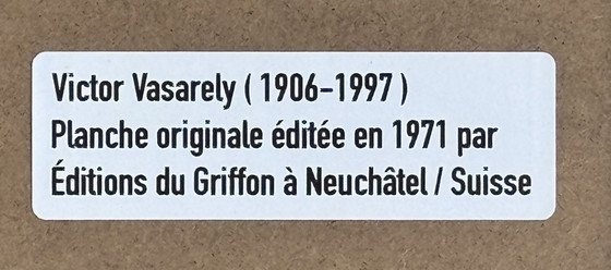 Image 1 of Victor Vasarely - raro disegno originale - 1971 - incorniciato