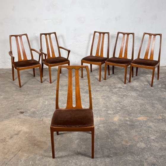 Image 1 of Mid-Century Nathan Dining Set: Extendible Table & 6 Chairs, 1960