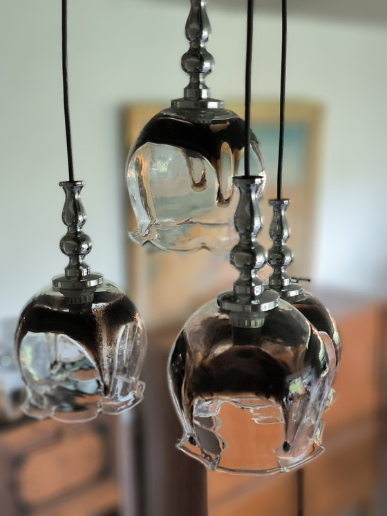 Image 1 of Lampadario a cascata con 4 elementi in vetro di Murano, Italia, anni '60.