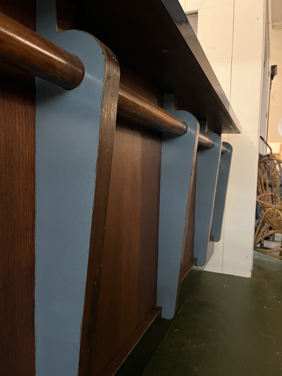 Image 1 of 1950s oak and Formica bar