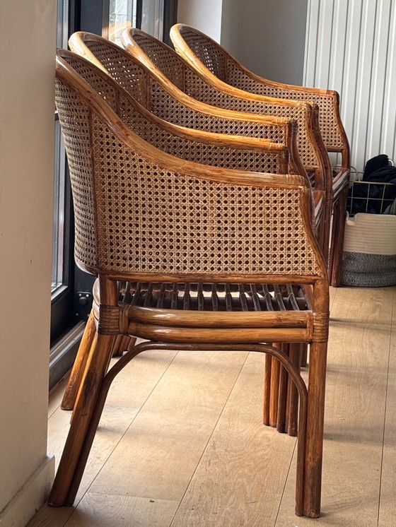 Image 1 of Juego de 4 sillas de ratán estilo MCGuire