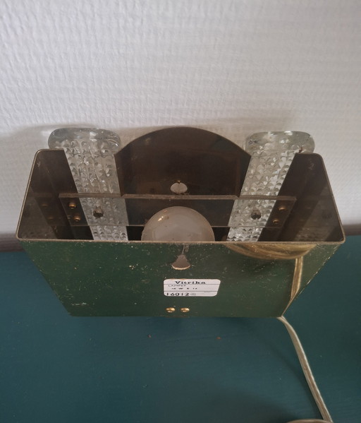 Lampada da parete vintage Vitrika. Ottone/vetro
