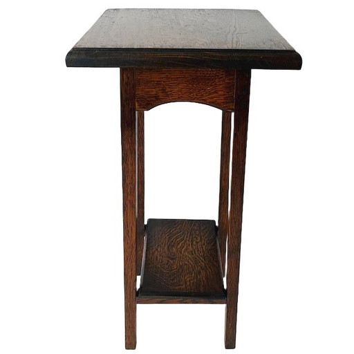 Tall vintage plant table dark oak