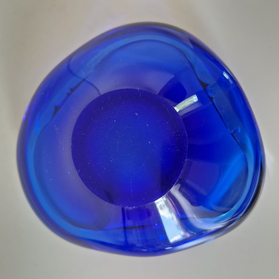 Image 1 of Murano Vintage bol bleu cobalt bol MCM cendrier
