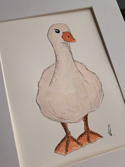 Watercolor painting, entirely original in frame