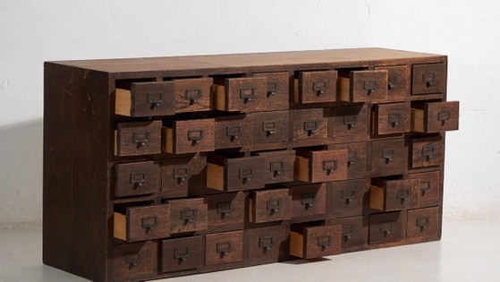 Credenza farmacia giapponese antica kusuri tansu - Periodo Taishō / Showa (ca.) #95 – Credenze, Iron (photo 3 of 40)