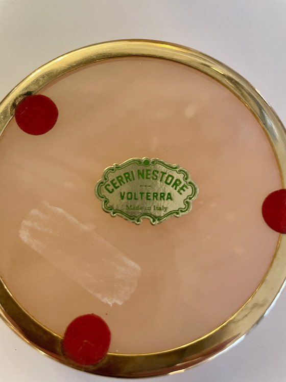 Image 1 of Elegantes Raucher Set Aus Rosa Alabaster Von Cerri Nestore Aus Volterra