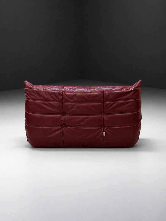 Togo Divani 2 posti Ligne Roset in pelle rosso bordeaux di Stolz (foto 4 di 11)