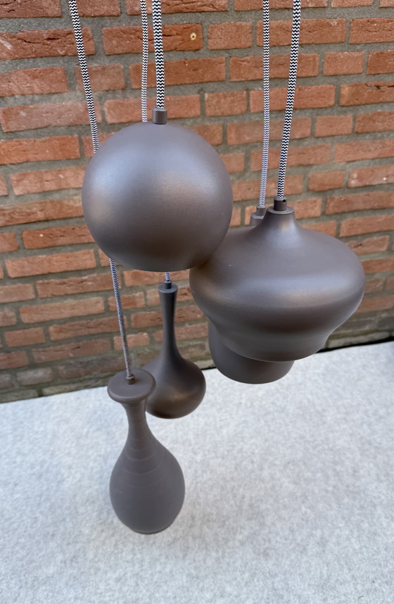 Image 1 of QAZQA Drops 5 Pendant Lamp 5 Light Gray