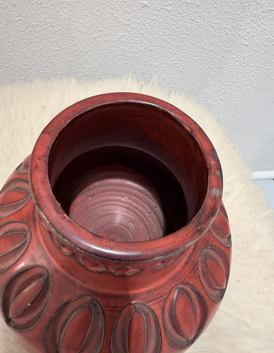 Vaso in Ceramica Mid-Century West-Germany – Rosso Scuro – Vasi (photo 5 of 5)