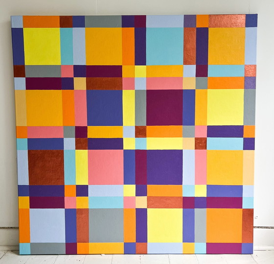 Image 1 of  Lena László, acrylique sur toile, 'Exactly 144 different squares