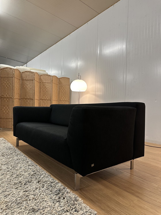 Image 1 of Rolf Benz Linea 3-Seater Sofa Black Fabric - Timeless Design