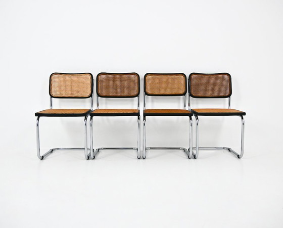 Image 1 of Eetkamerstoelen stijl B32 van Marcel Breuer, set van 4