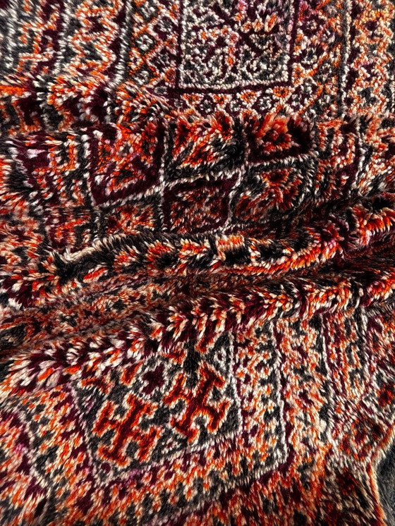 Image 1 of Mid Century Modern Boujad Wool Rug 200x400 cm- Handwoven Berber Carpet