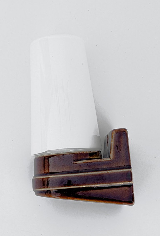 Image 1 of  Modell 6080 Wandleuchte aus braunem Porzellan von Sigvard Bernadotte für Ifö – 1960er Jahre