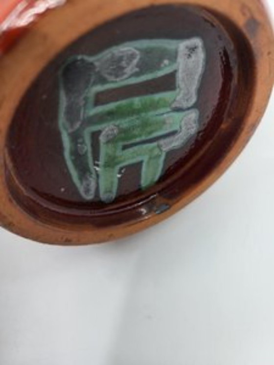 Image 1 of Jarrón de cerámica roja Robert Picault Vallauris Francia Costa Azul 1950