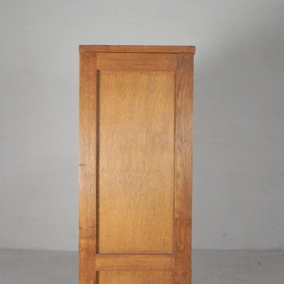 Oak tambour cabinet with 2 doors, 150 cm high, 1950s, Filing cabinets, Wood, Brown, Vintage (photo 12 of 15)