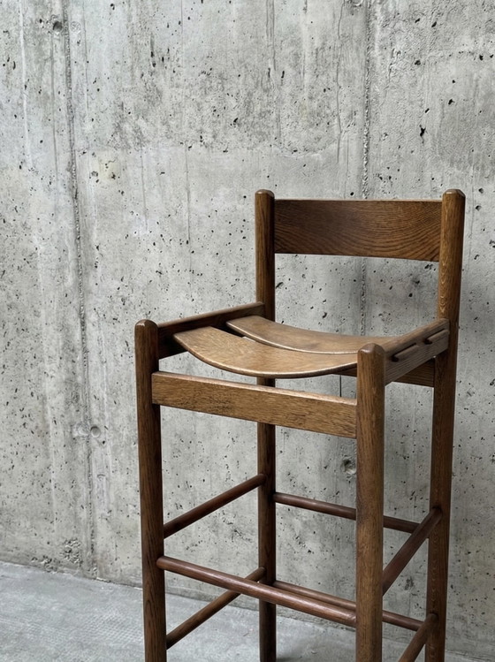 Image 1 of 2x SGABELLI DA BAR IN LEGNO DI ROVERE IN STILE CASSINA MAGISTRETTI