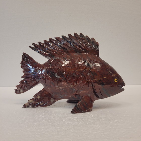 Image 1 of Coppia di pesci, diaspro rosso, XX secolo - Cina