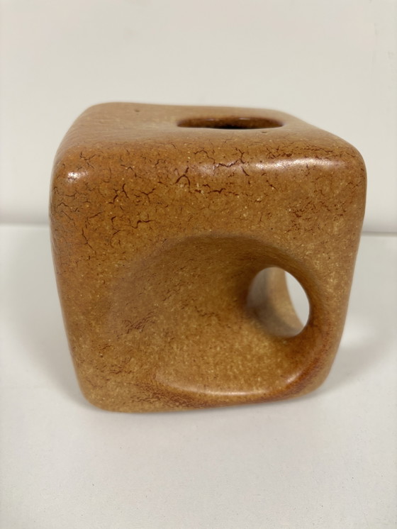 Image 1 of Bertoncello Kubusvaas (modello 907) in marrone e beige 'Screziato' di Roberto Rigon