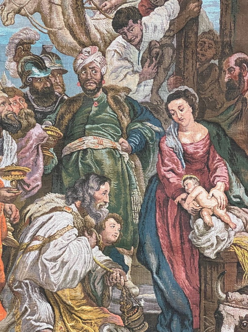Wandtapijt gebaseerd op het schilderij "De Aanbidding der Wijzen" van Peter Paul Rubens. – wanddecoratie (photo 2 of 7)