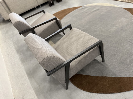 Image 1 of 2 Harvink Splinter Armchairs Cross Gray Fabric
